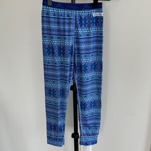 Girl’s Badelayer Pants Vibrant Blue Geometric Leggings